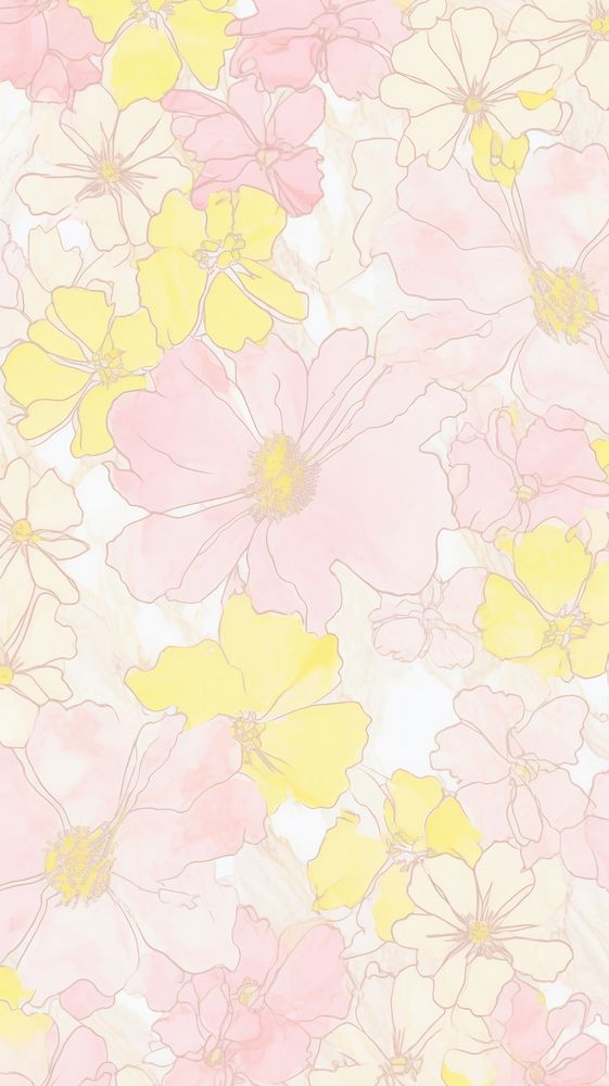 Flower pattern marble wallpaper backgrounds abstract yellow.