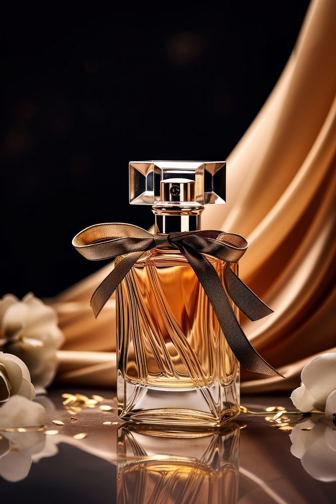 Bottle of perfume cosmetics luxury elegance.