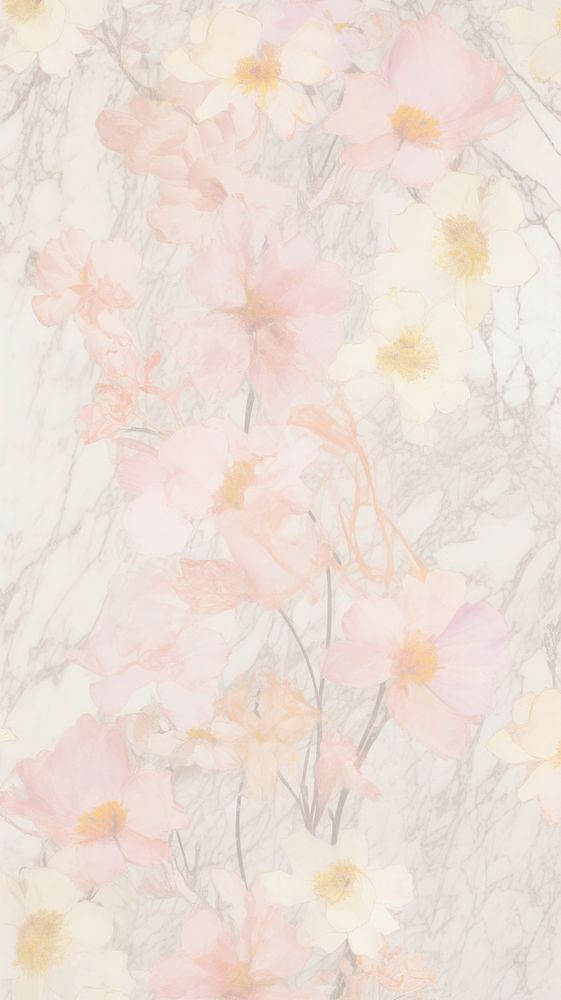 Flowers pattern marble wallpaper backgrounds abstract plant.