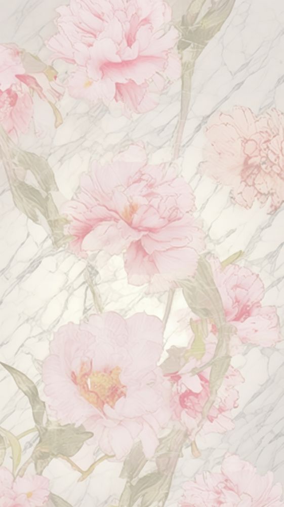 Peony pattern marble wallpaper backgrounds abstract flower.