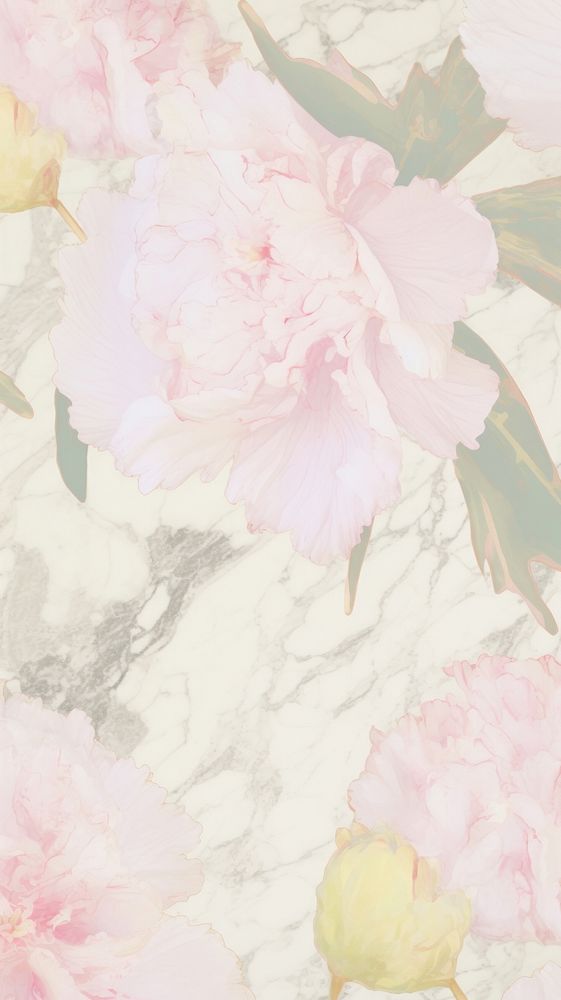Peony pattern marble wallpaper backgrounds abstract flower.