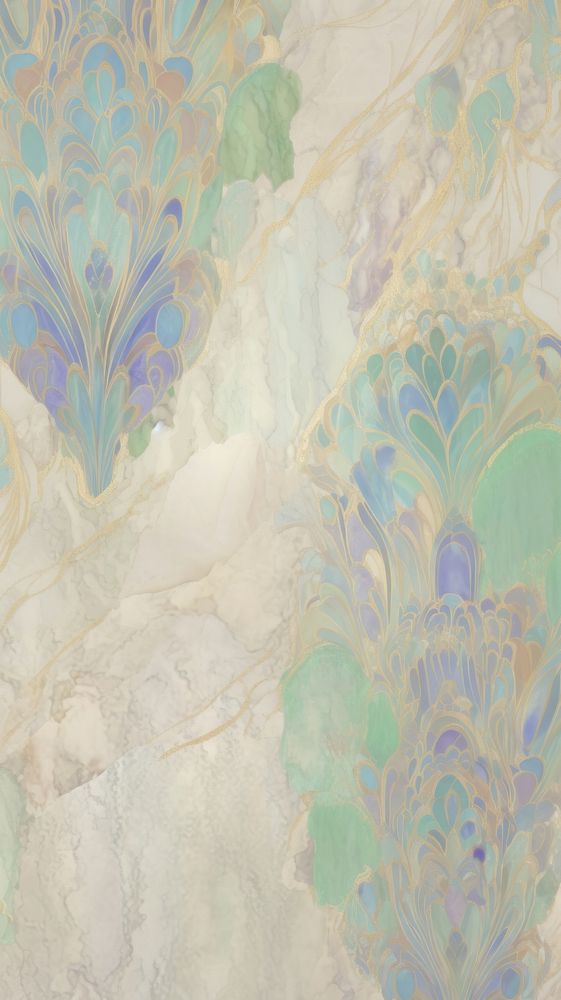 Peacock prints marble wallpaper pattern backgrounds painting.