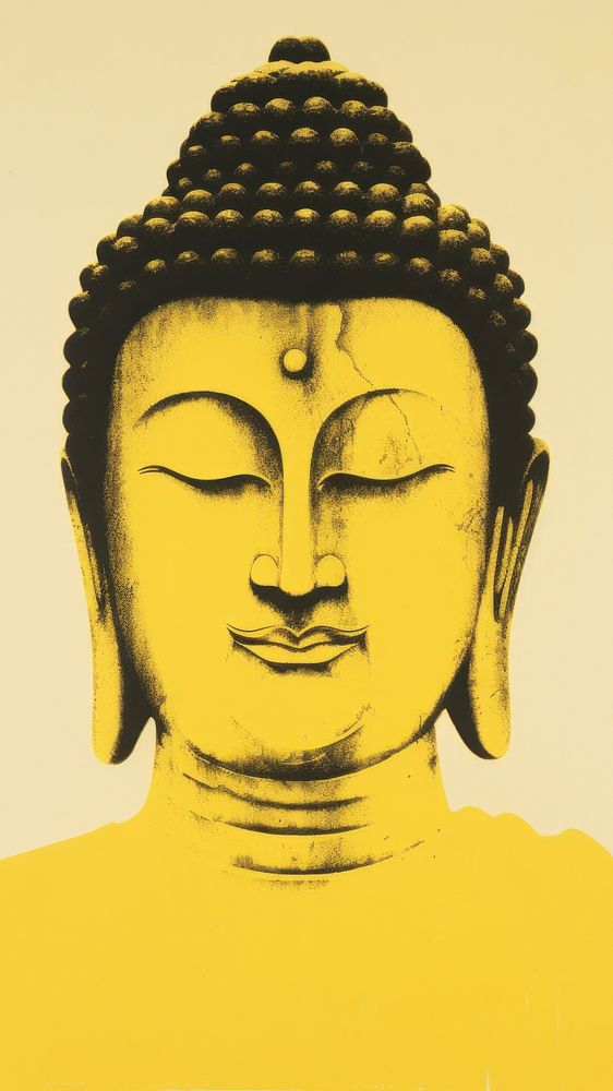 Buddha statue yellow art representation.