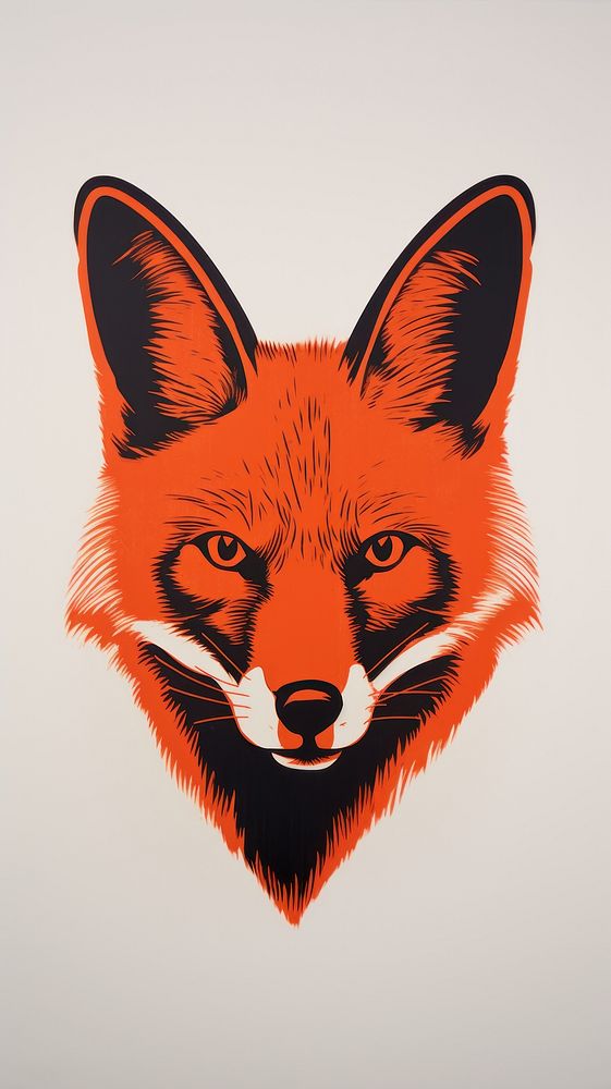 Fox full face animal mammal red.