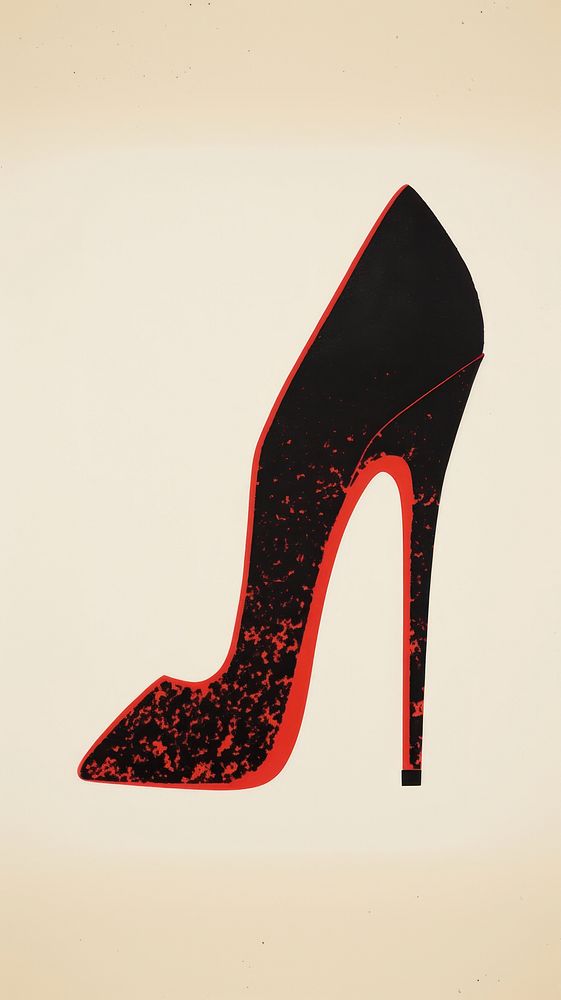 High heels footwear black shoe.