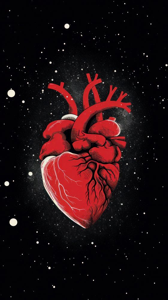 Human heart space red invertebrate.