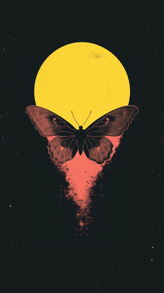 Moth wiht fullmoon butterfly animal insect.