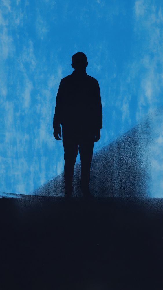 Man silhouette standing adult.