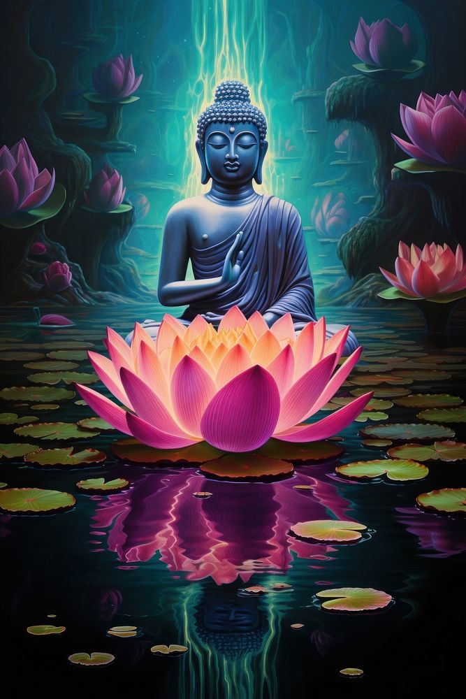 Buddha with lotus flower buddha plant.