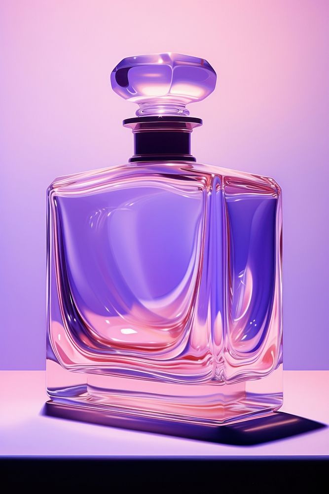Perfume bottle with lavender container drinkware cosmetics.