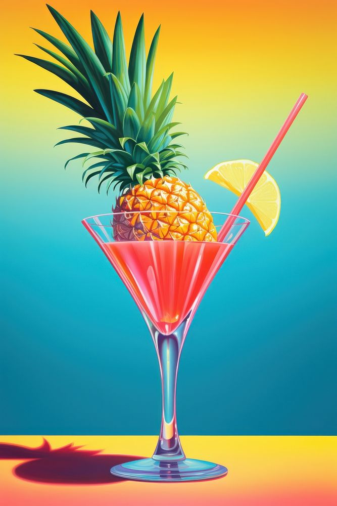 Pineapple cocktail fruit drink plant.