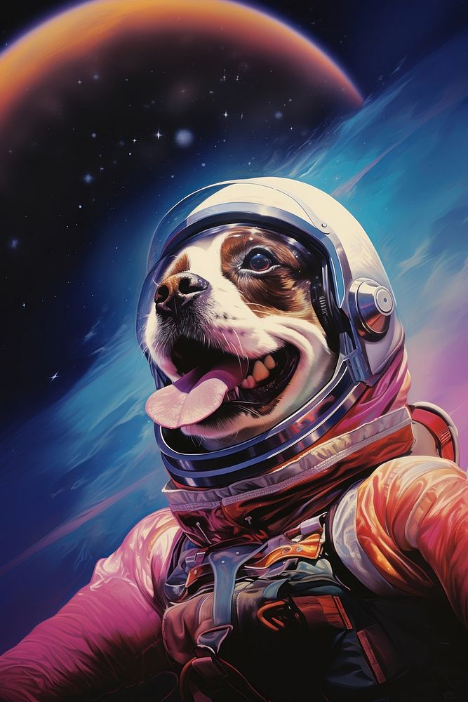 Space dog animal mammal publication.