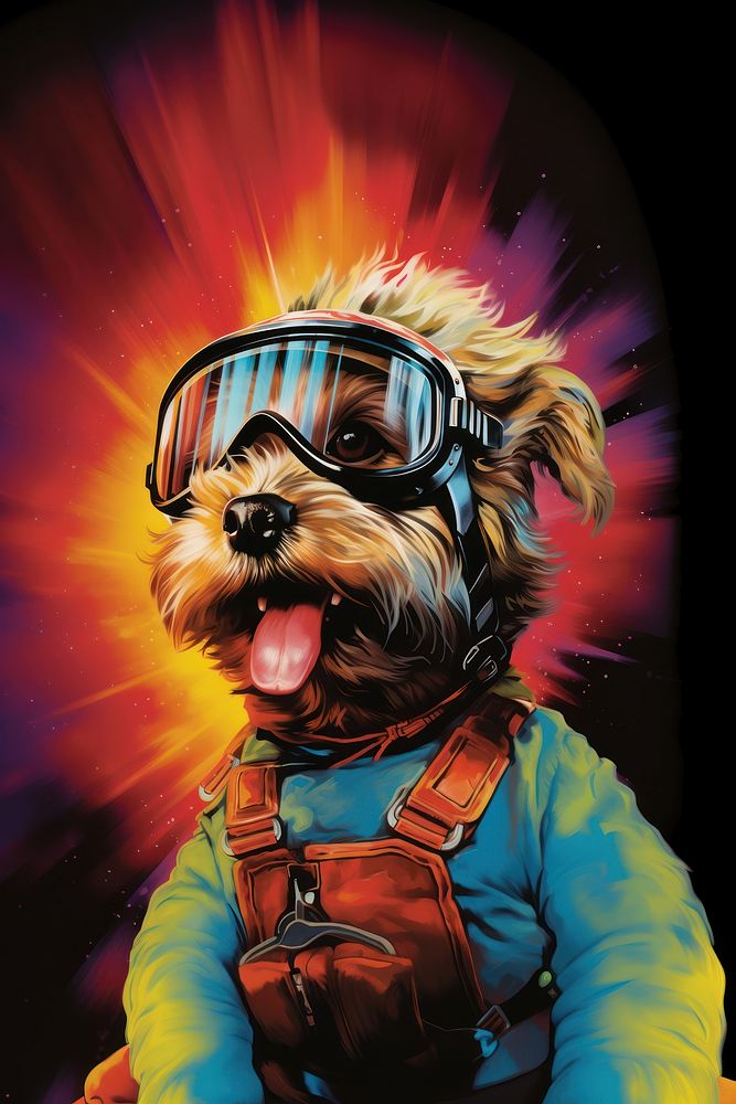 Space dog portrait mammal comics.