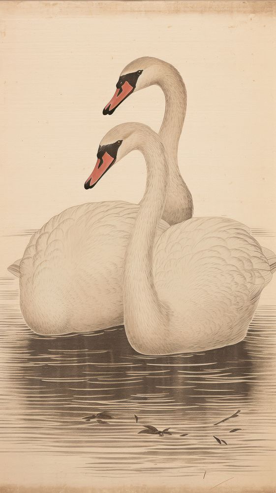 Couple swan animal bird representation.
