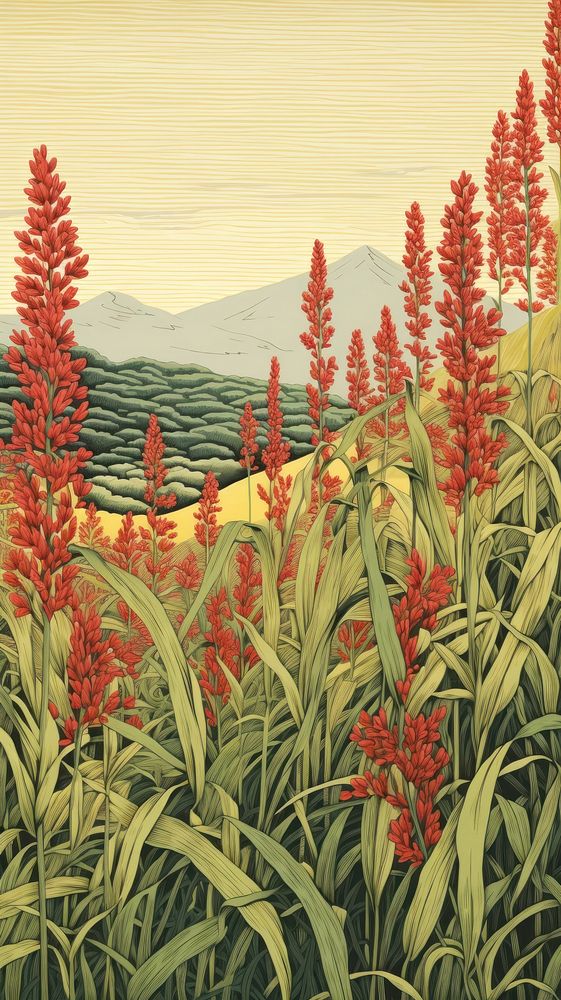 Traditional japanese corn field landscape outdoors nature.
