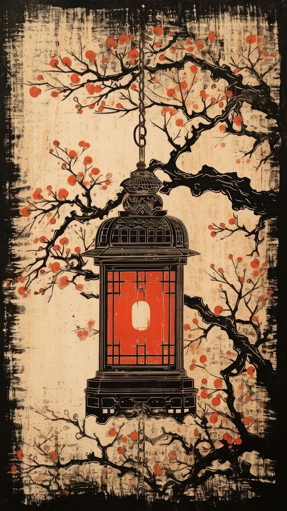 Traditional japanese lantern art architecture decoration.