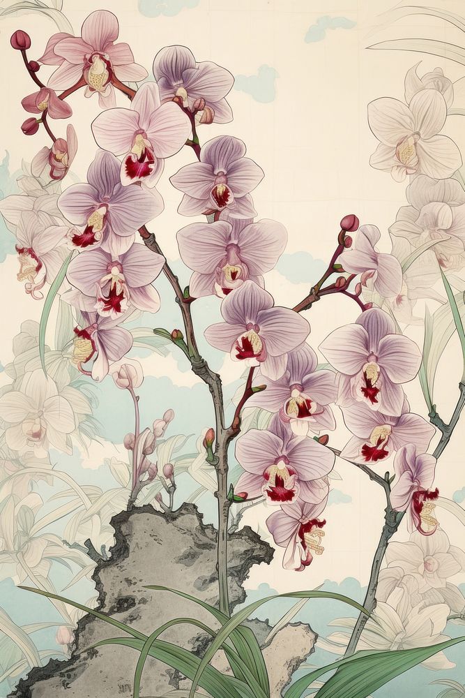 Orchid art blossom flower.