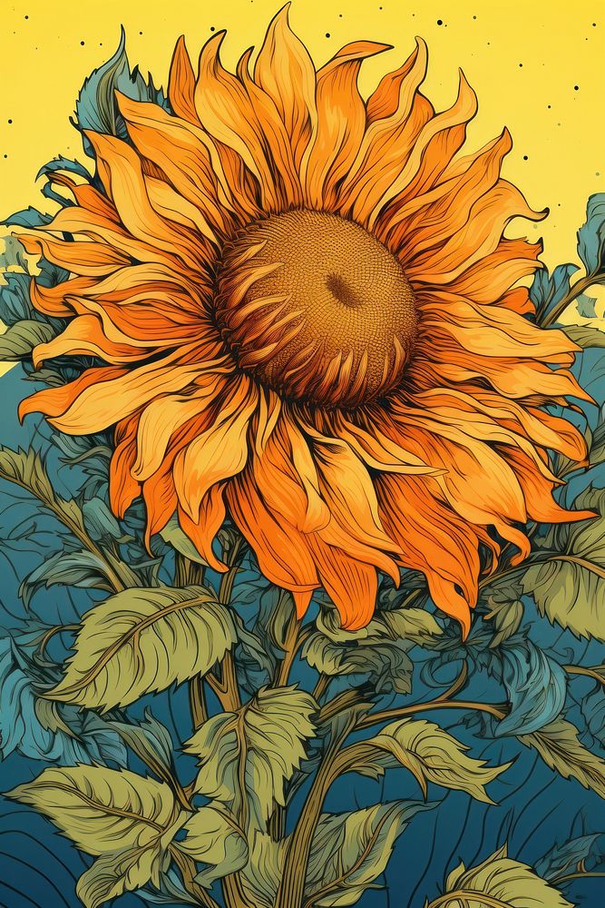 Sunflower sunflower art plant.