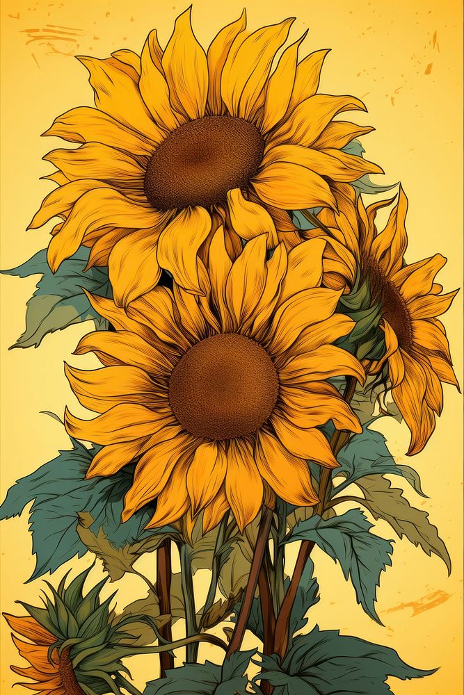 Sunflower sunflower art plant.