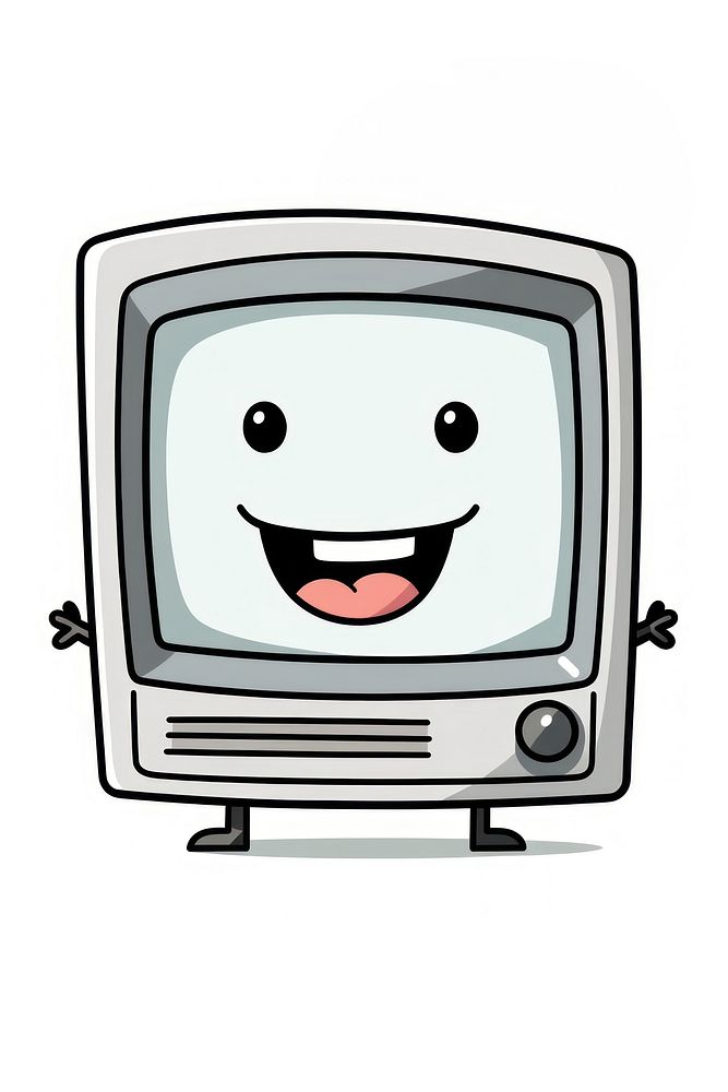 Television cartoon smiling white background.