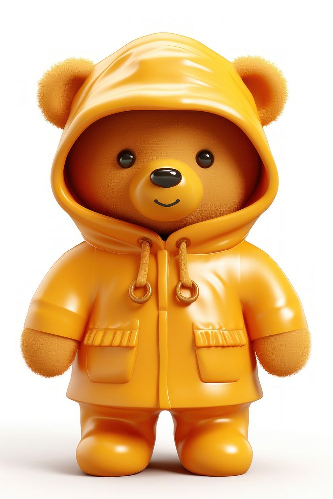 Teddy bear raincoat cartoon toy.