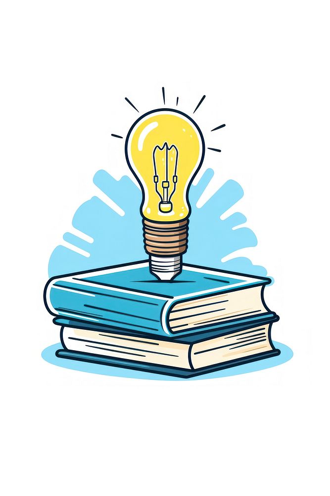 Student books lightbulb intelligence publication.