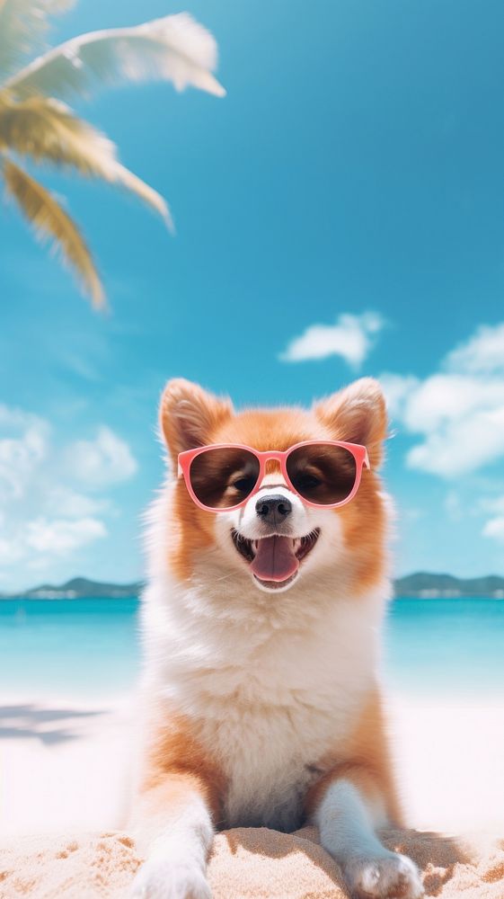 Dog summer beach sunglasses.