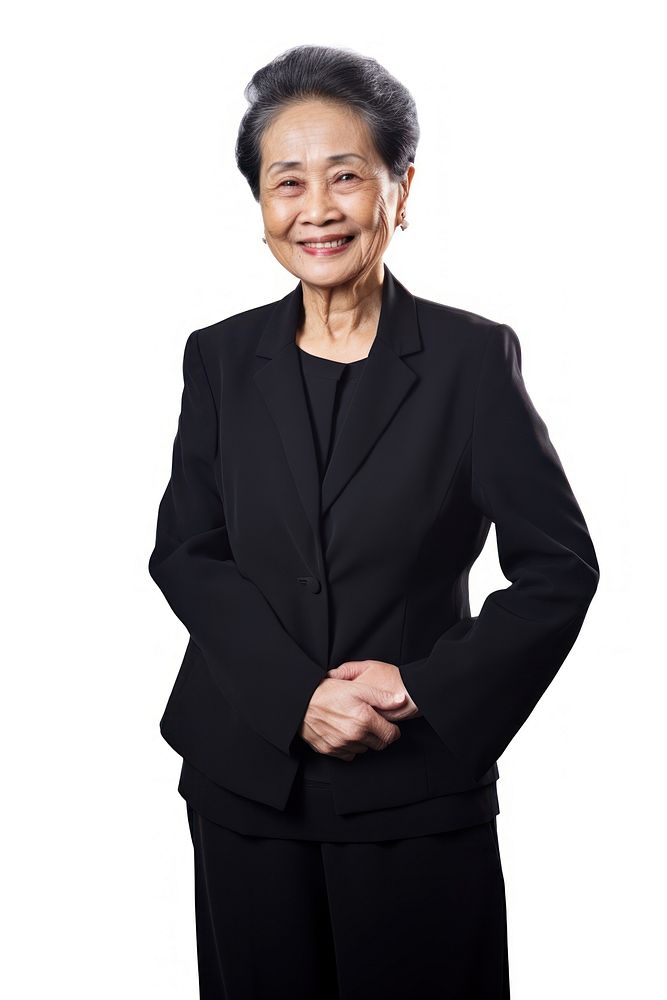 Senior Thai woman in businesswear portrait smiling smile.