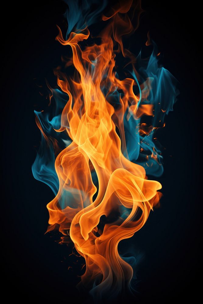 Flame fire bonfire blue.