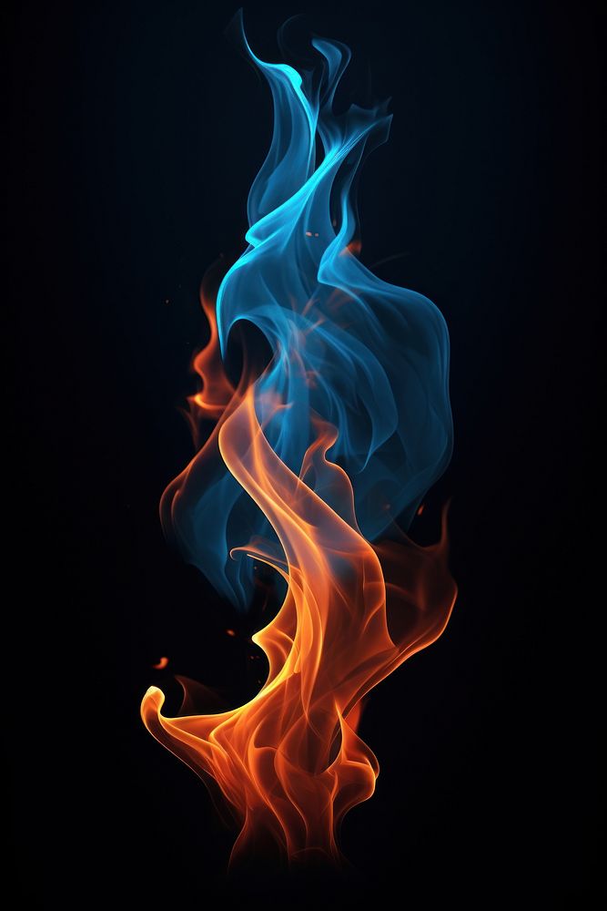 Flame fire smoke blue.
