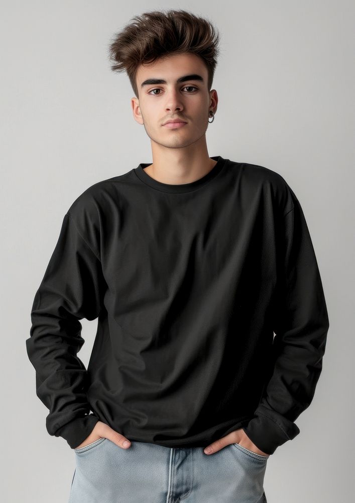 Teenager long sleeve streetwear portrait individuality architecture.