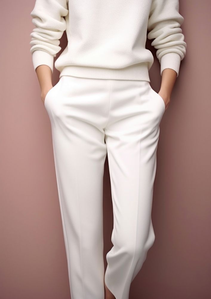 White white pants studio shot outerwear trousers.