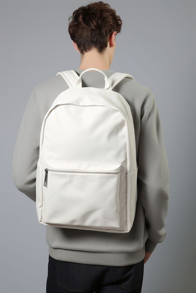 Backpack adult white bag.