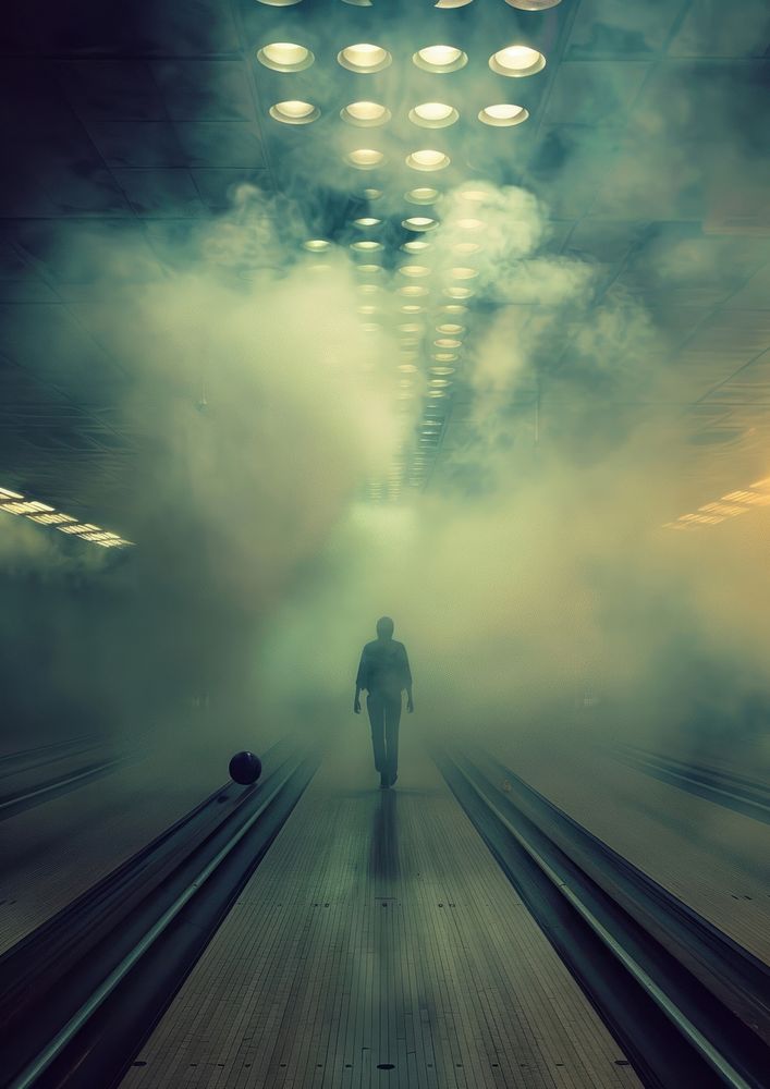 A photo of bowling fog walking tunnel.