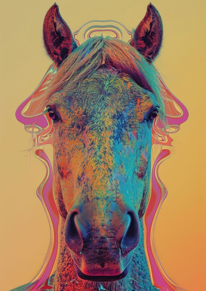 A photo of horse art portrait animal.