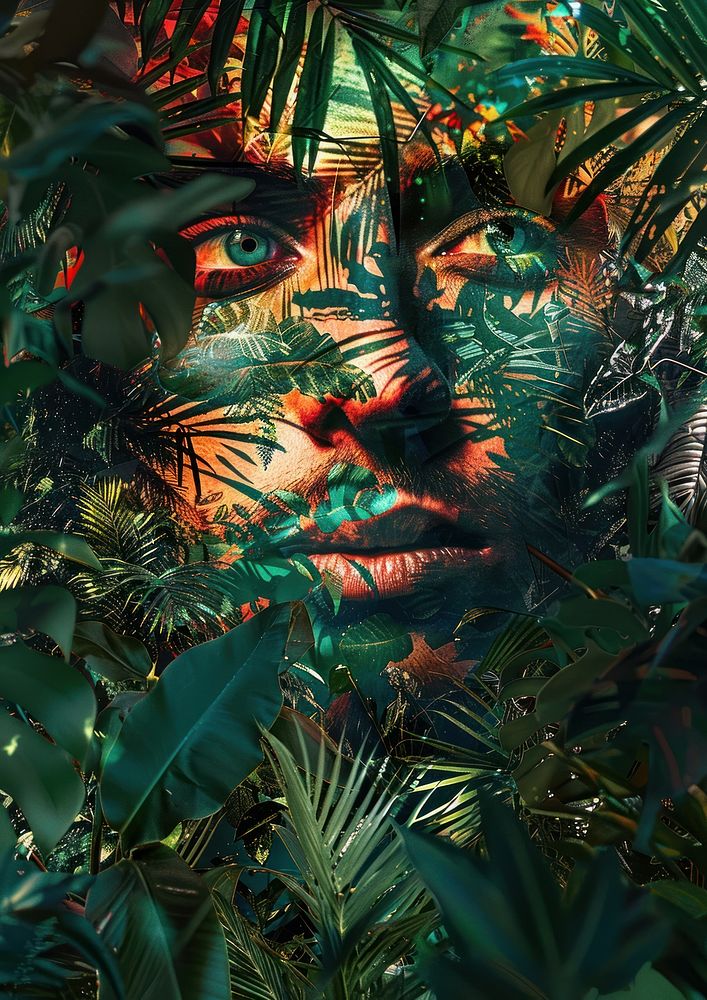 A photo of jungle art portrait outdoors.