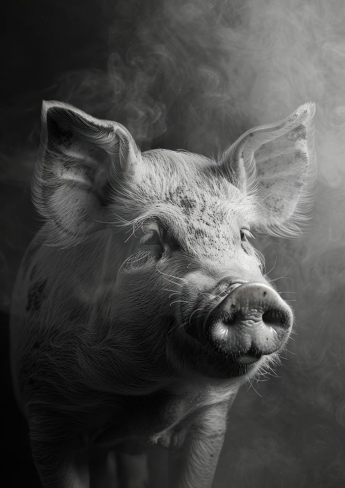 A photo of pig portrait animal mammal.