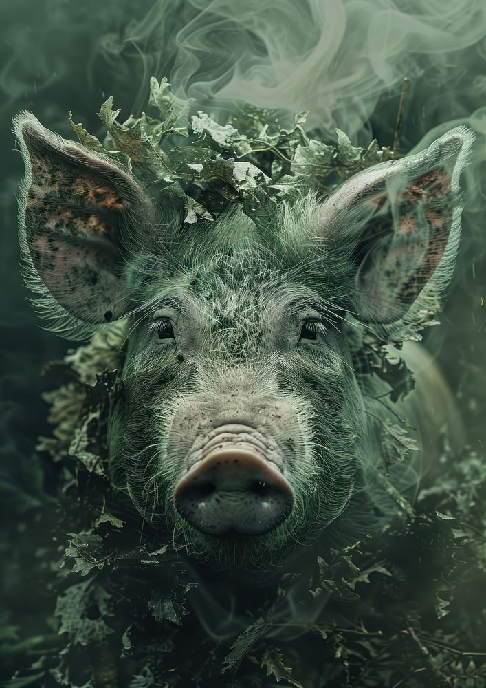 A photo of pig wildlife portrait animal.