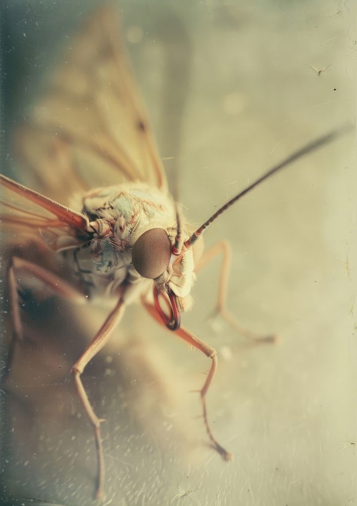 A polaroid photo of insect animal invertebrate butterfly.
