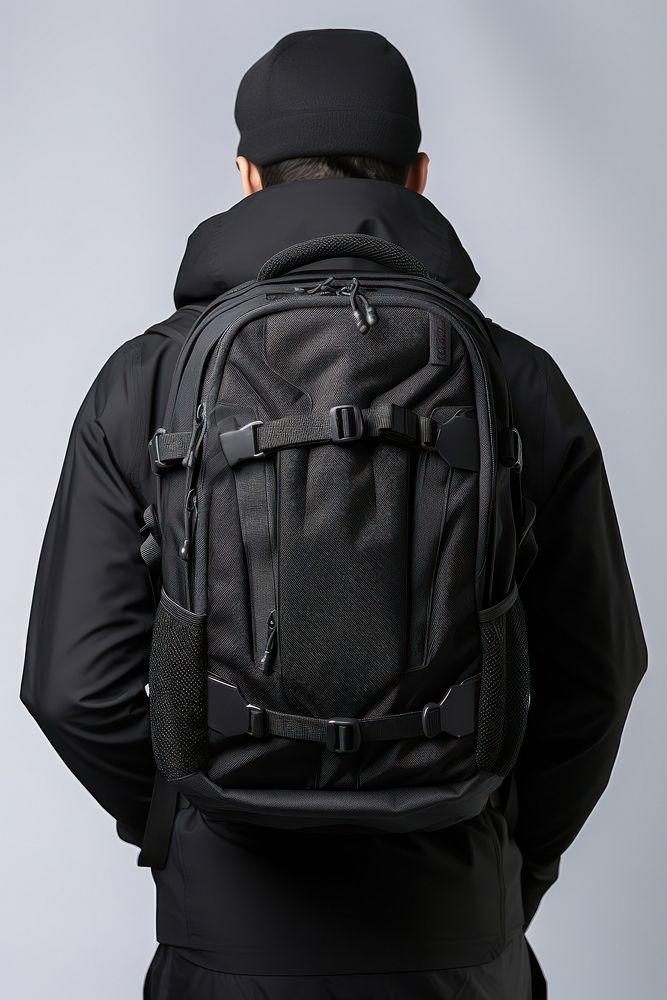 Backpack adult black bag.