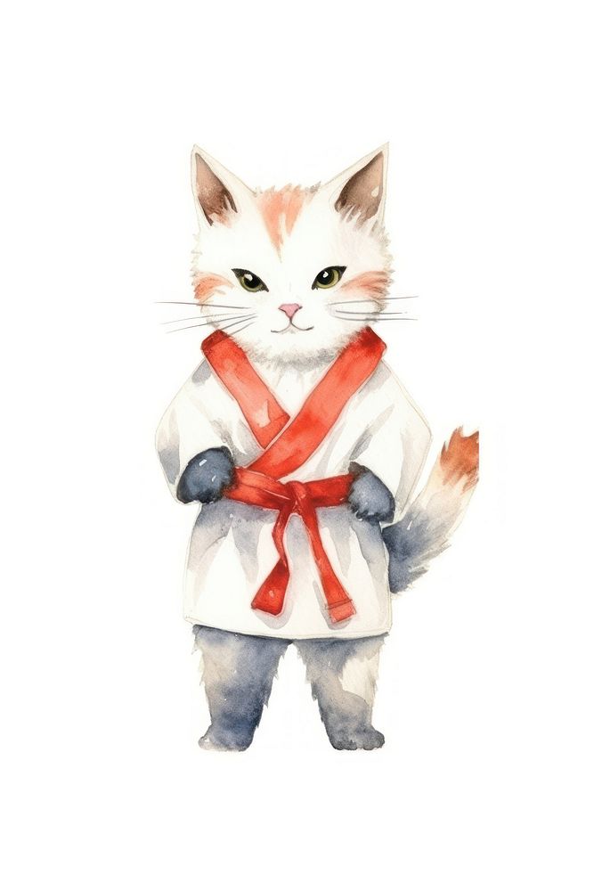 Cat Karate mammal karate white.
