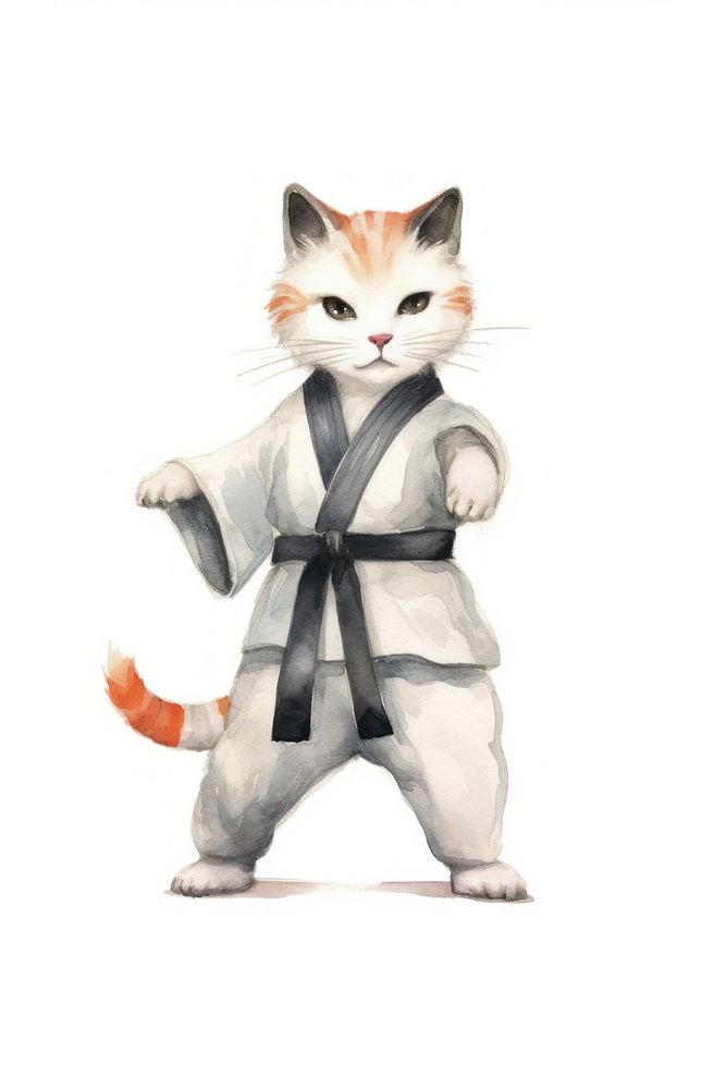 Cat Kick Karate karate animal mammal.