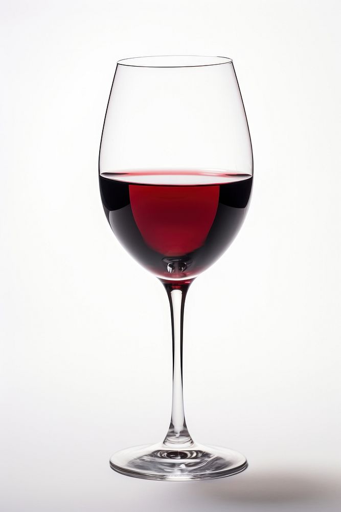 Glass of red wine glass bottle drink.