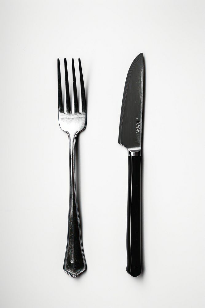 Knife and fork spoon white background silverware.