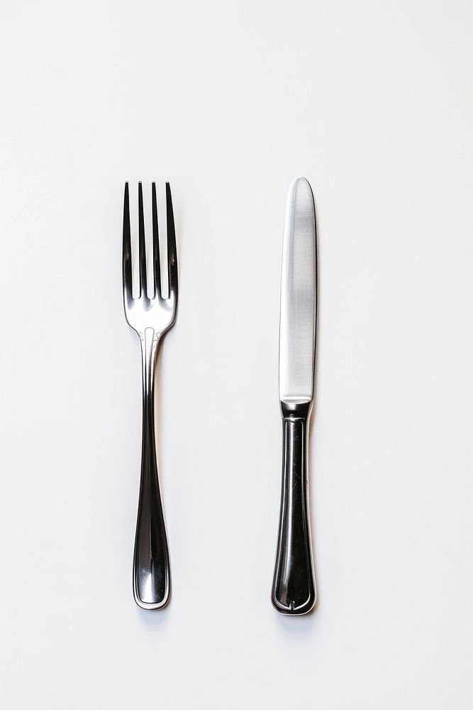 Knife and fork spoon white background silverware.