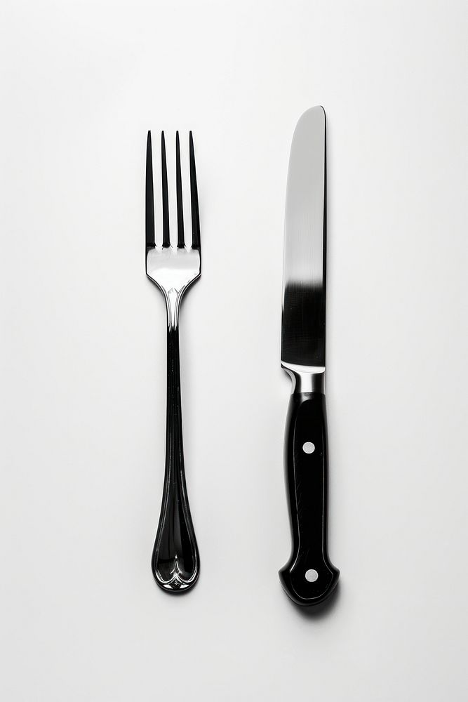 Knife and fork white background silverware simplicity.