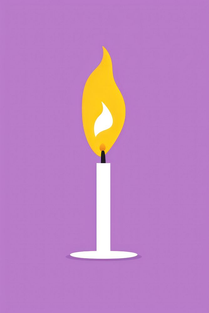 Minimal Abstract Vector illustration of a candle cartoon sign fire.