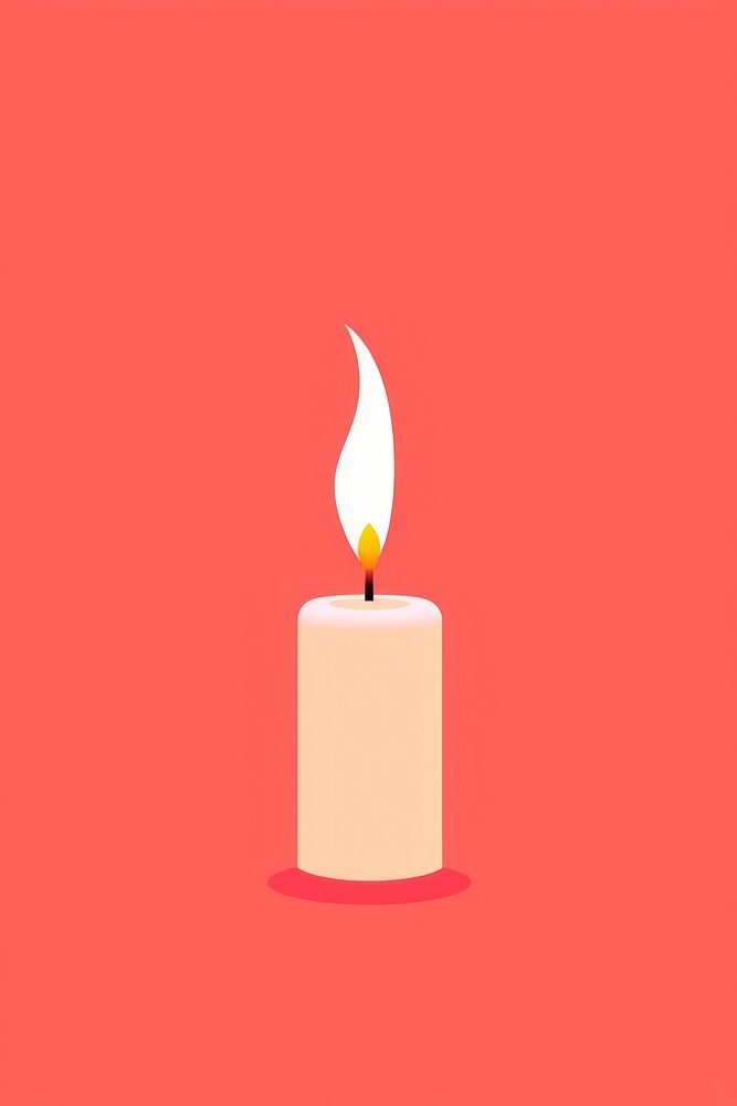 Minimal Abstract Vector illustration of a candle sign fire illuminated.