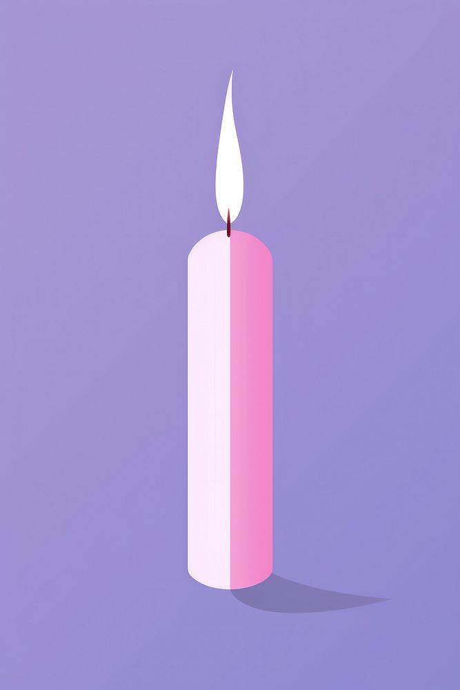 Minimal Abstract Vector illustration of a candle fire illuminated anniversary.