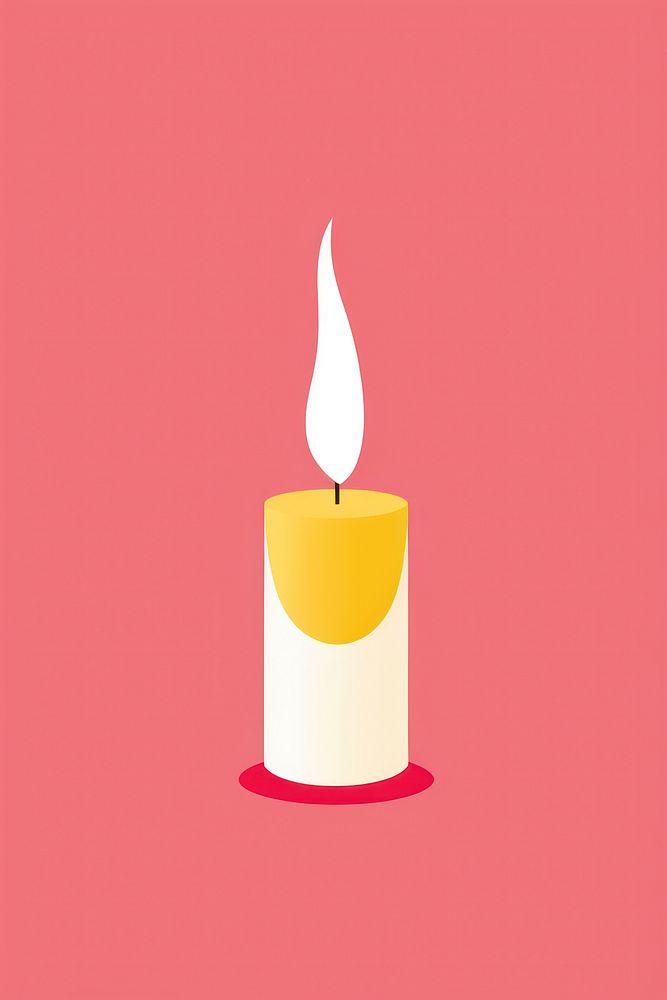 Minimal Abstract Vector illustration of a candle illuminated celebration lighting.